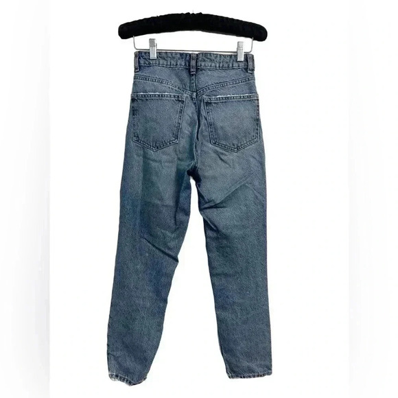 Zara High Waisted Factory Destroyed Denim Jeans Size 2 - Picture 7 of 9